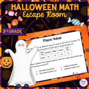 Halloween Math Review Escape Room & Webscape™ - 3rd Grade