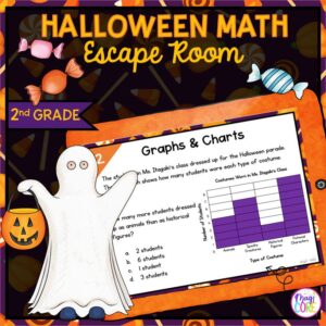 Halloween Math Review Escape Room & Webscape™ - 2nd Grade