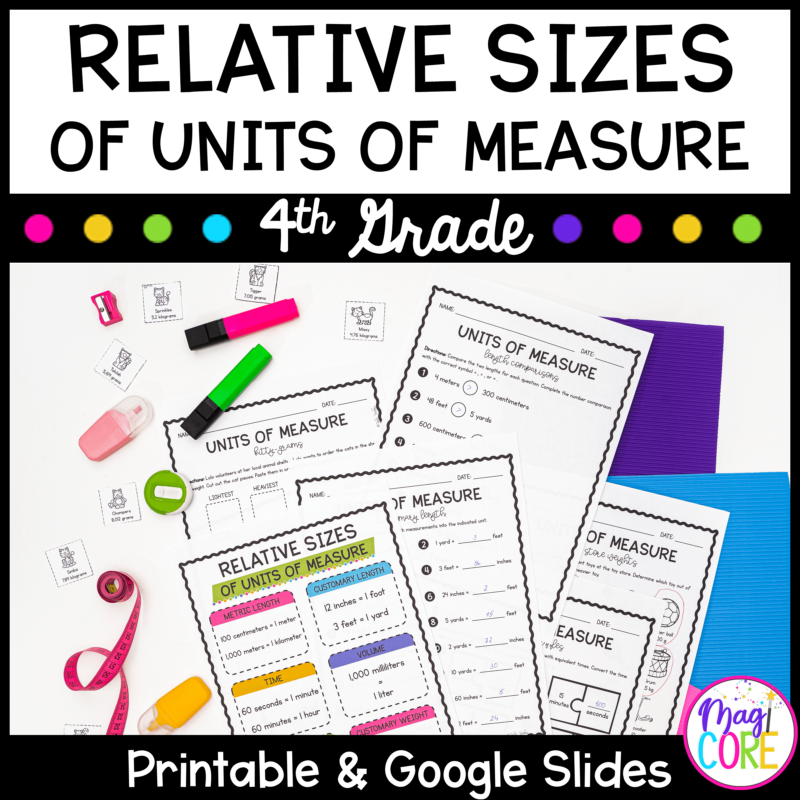 Relative Sizes of Units - 4th Grade Math - Print & Digital - 4.MD.A.1