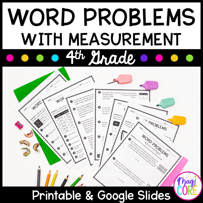 Word Problems with Measurement - 4th Grade Math - Print & Digital - 4.MD.A.2