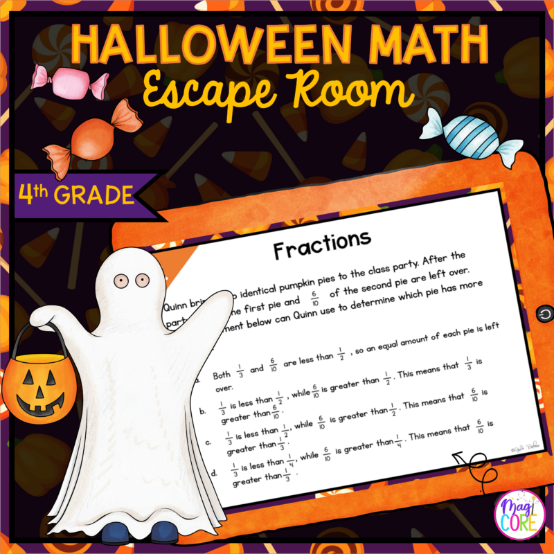 Halloween Math Review Escape Room & Webscape™ - 4th Grade
