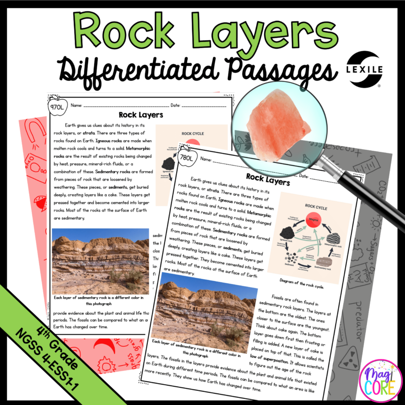 Rock Layers - 4-ESS1-1 - Science Differentiated Passages
