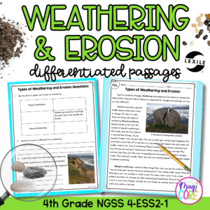 Weathering and Erosion NGSS 4-ESS2-1 - Science Differentiated Passages