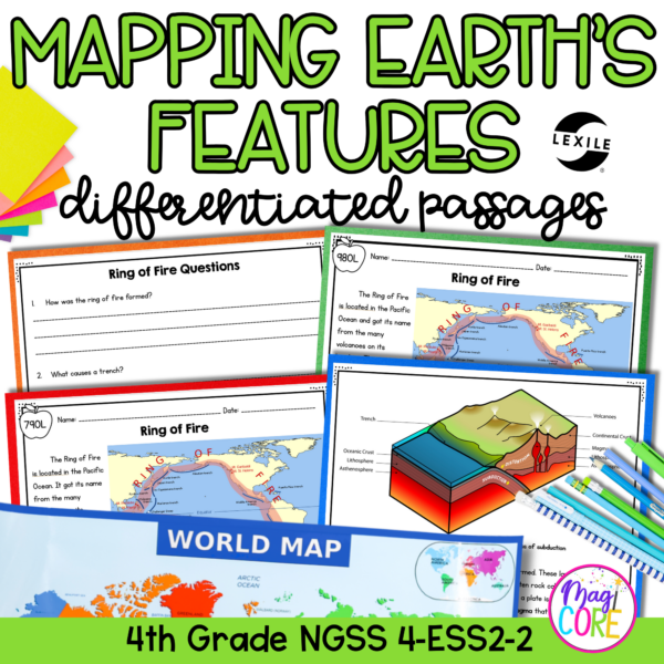 Mapping Earth's Features NGSS 4-ESS2-2 - Science Differentiated Passages