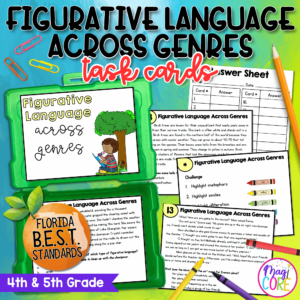 Figurative Language Task Cards - 4th & 5th Grade - FL BEST ELA.4.R.3.1/5.R.3.1