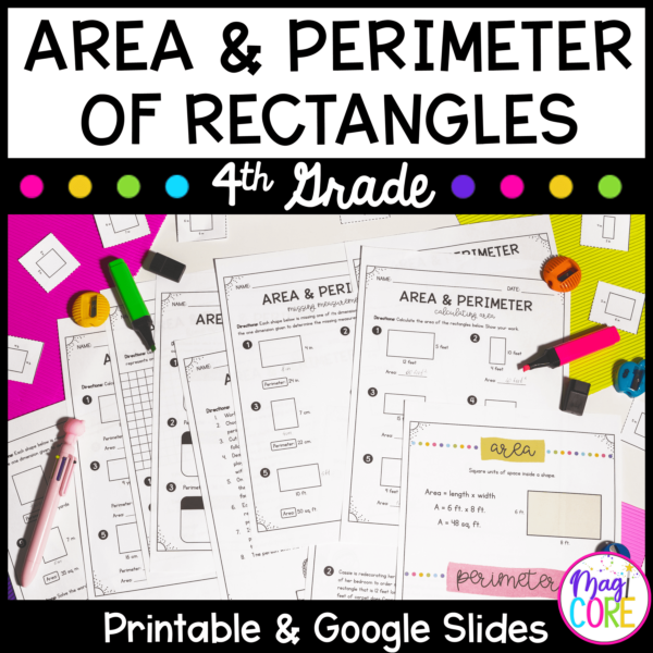 Area and Perimeter of Rectangles - 4th Grade Math - Print & Digital - 4.MD.A.3