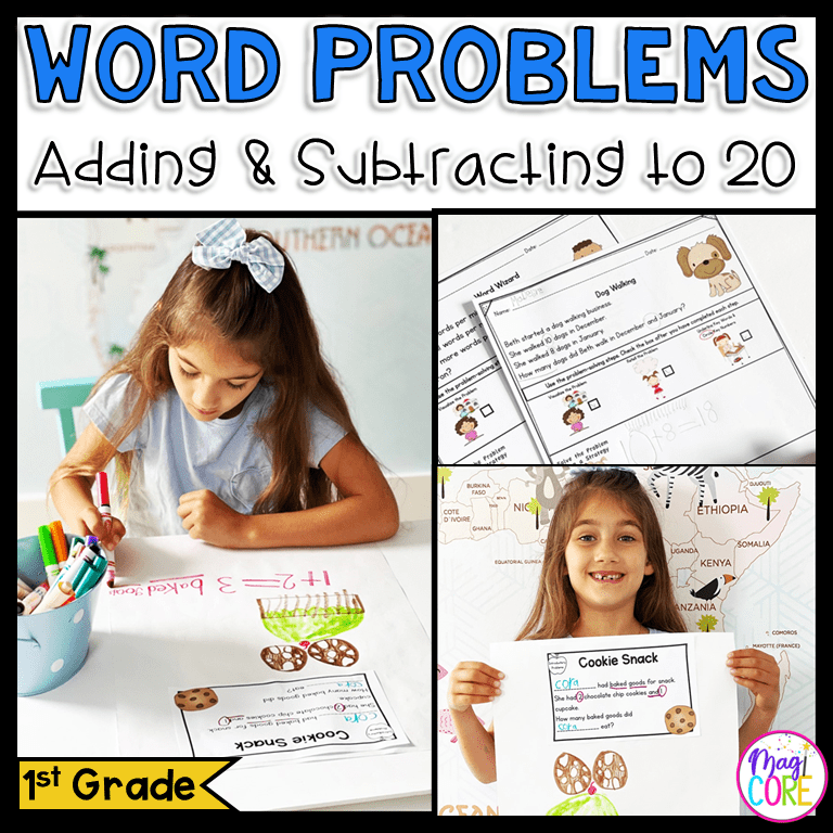 Addition and Subtraction word problems within 20 strategies, mini-books, and more.