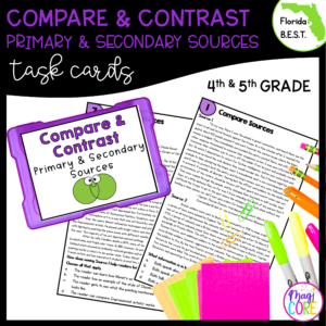 Compare and Contrast Task Cards - 4th & 5th Grade - FL BEST ELA.4.R.3.3/5.R.3.3