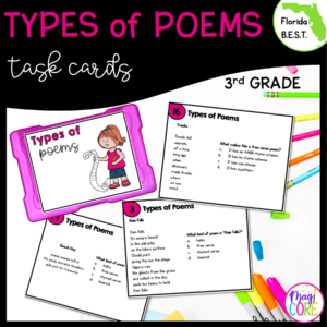 Types of Poems Task Cards - 3rd Grade - FL BEST ELA.3.R.1.4