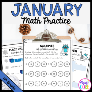 Month of January Math Practice - 4th Grade