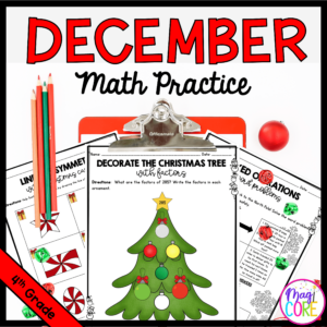 Month of December Math Practice - 4th Grade