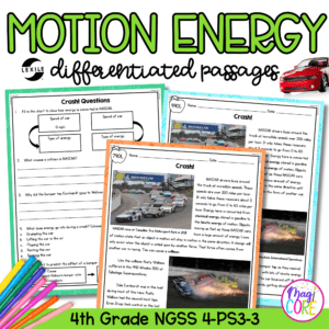 Motion Energy NGSS 4-PS3-1 - Science Differentiated Passages
