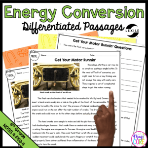Energy Conversion - 4-PS3-4 - Science Differentiated Passages