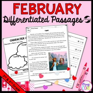 February Lexile Leveled Differentiated Reading Passages - 2nd & 3rd Grade