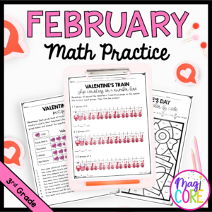 February Themed Math Practice - 3rd Grade