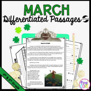 March Lexile Leveled Differentiated Reading Passages - 4th & 5th Grade