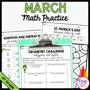 March Themed Math Practice - 4th Grade