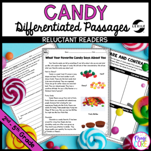 Candy Themed Lexile Leveled Differentiated Reading Passages - 2nd-5th Grade