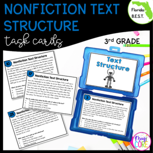 Nonfiction Text Structure Task Cards - 3rd Grade - FL BEST ELA.3.R.2.1