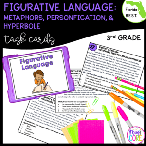 Figurative Language Task Cards - 3rd Grade - FL BEST ELA.3.R.3.1