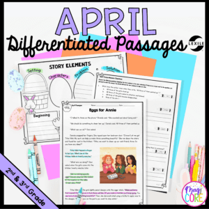 April Lexile Leveled Differentiated Reading Passages - 2nd & 3rd Grade