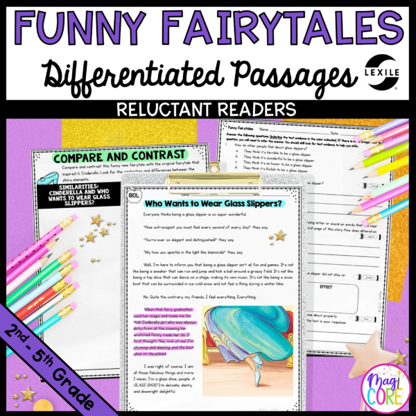 Funny Fairytales Lexile Leveled Differentiated Reading Passages - 2nd-5th Grade