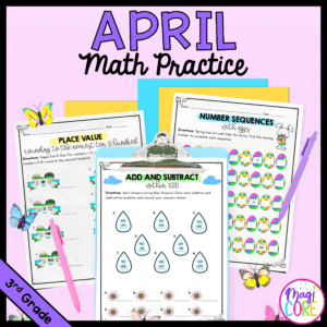 April Themed Math Practice - 3rd Grade