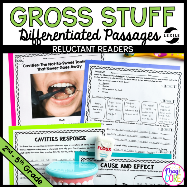 Gross Stuff Lexile Leveled Differentiated Reading Passages - 2nd-5th Grade