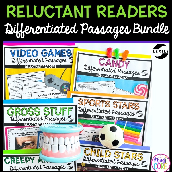 Reluctant Readers Lexile Leveled Differentiated Reading Passages Bundle