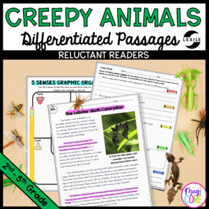 Creepy Animals Lexile Leveled Differentiated Reading Passages - 2nd-5th Grade