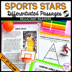 Sports Stars Lexile Leveled Differentiated Reading Passages - 2nd-5th Grade