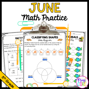 June Themed Math Practice - 5th Grade