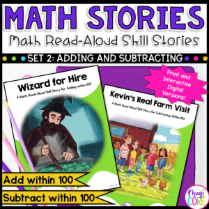 Adding Within 100 & Subtracting Within 100 - 1st Grade Math Stories Bundle #2