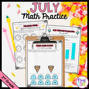 July Themed Math Practice - 2nd Grade