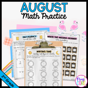 August Themed Math Practice - 2nd Grade