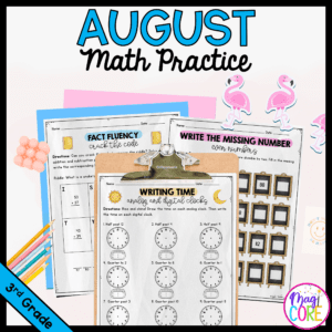 August Themed Math Practice - 3rd Grade