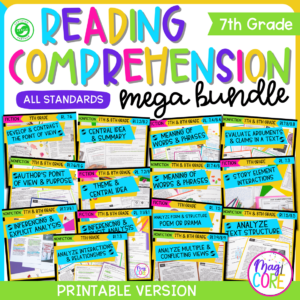 7th Grade Reading Comprehension Growing MEGA Bundle - Lexile Leveled Passages