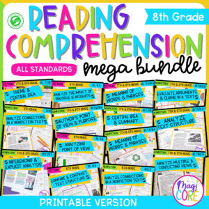 8th Grade Reading Comprehension Growing MEGA Bundle - Lexile Leveled Passages