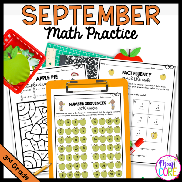 September Themed Math Practice - 3rd Grade