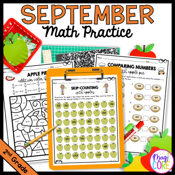 September Themed Math Practice - 2nd Grade