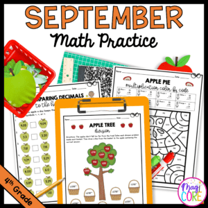September Themed Math Practice - 4th Grade