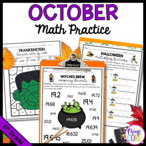 October Themed Math Practice - 5th Grade
