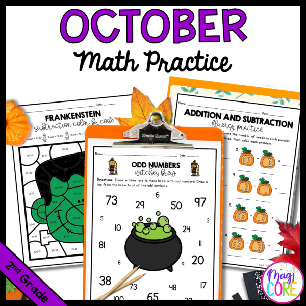 October Themed Math Practice - 2nd Grade