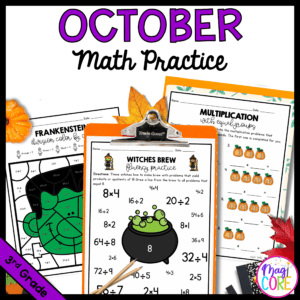 October Themed Math Practice - 3rd Grade