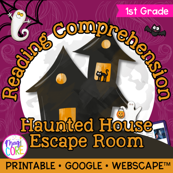 1st Grade Haunted House Halloween Reading Escape Room & Digital Webscape
