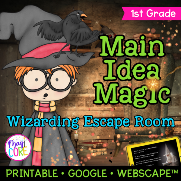 Main Idea Reading Comprehension Escape Room & Webscape 1st Grade