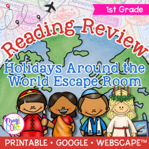Holidays Around the World ELA Escape Room & Webscape - 1st Grade