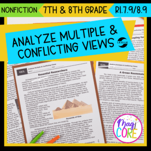 Analyze Multiple & Conflicting Views RI.7.9 RI.8.9 Reading Comprehension Passage