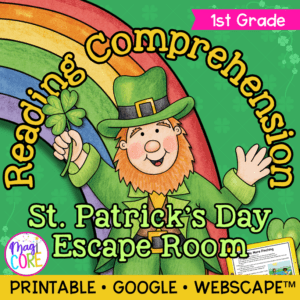 St. Patrick's Day Reading Comprehension Escape Room & Webscape™ 1st Grade