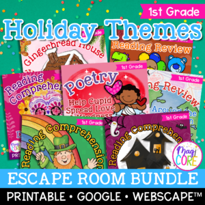 Holiday Escape Room Bundle - 1st Grade Reading Activity